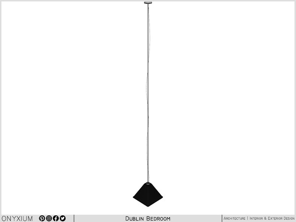 Sims 4 — Dublin Ceiling Lamp Sharp Edged Tall by Onyxium — Onyxium@TSR Design Workshop Lighting Collection - Belong To