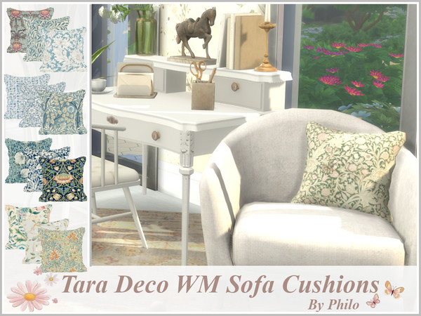 Sims 4 — Philo_TaraDecoSet_WM Sofa Cushions by philo — The objects that make up this decorative set aim to give your