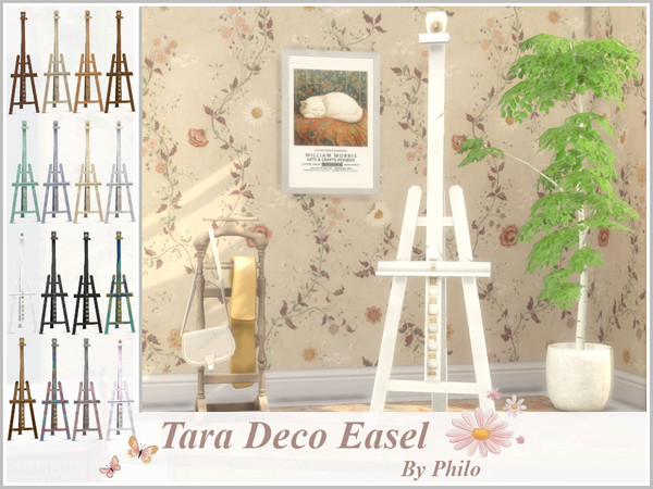 Sims 4 — Philo_TaraDecoSet_Easel A by philo — The objects that make up this decorative set aim to give your interiors a