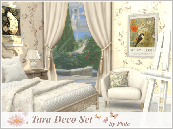 Sims 4 — Tara Deco Set by philo — The objects that make up this decorative set aim to give your interiors a soft and