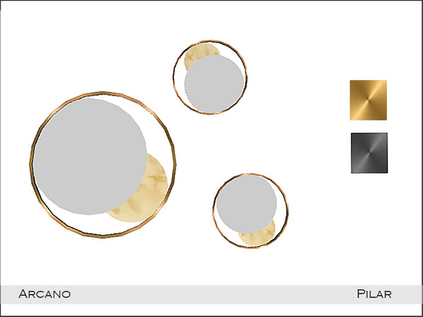 Sims 4 — Pilar Arcano Mirror3 by Pilar — Glamorous and elegant with a touch of golden sparkle