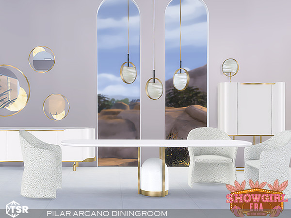 Sims 4 — Arcano Diningroom by Pilar — Glamorous and elegant with a touch of golden sparkle