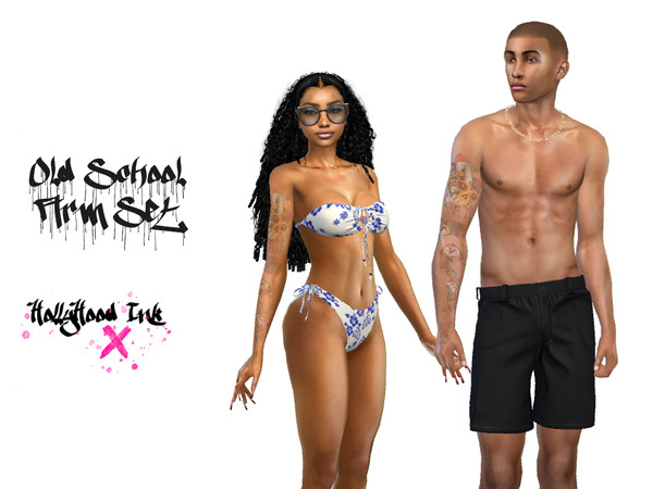 Sims 4 — OLD SCHOOL ARM SET 1.package by teekdafreek2 — Old School Arm Sleeve Tattoo Set