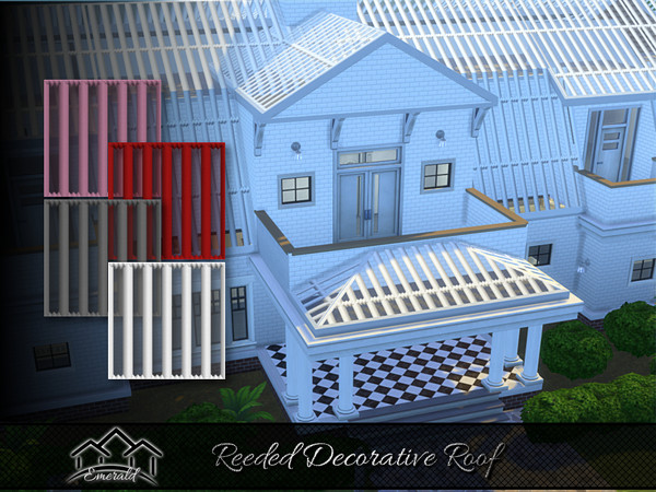 Sims 4 — Reeded Decorative Roof by Emerald — Reeded Decorative Roof is the perfect dynamic glass to really enhance your