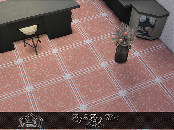 Sims 4 — Zig&Zag Tiles floor6 by Emerald — Zigzag ceramic tiles are perfect for any residential kitchen, bathroom or