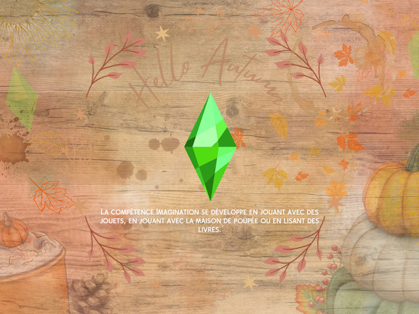 Sims 4 — Hello Autumn Loading Screen by Gaiena_Sims — Put your blanket on you, feet on this autumn table with your