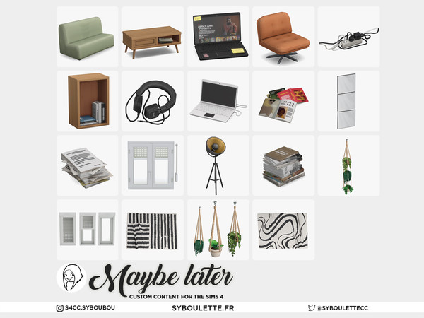 Sims 4 — Maybe Later - Roller blind single window - Half by Syboubou — Maybe Later is a cc set designed to capture the