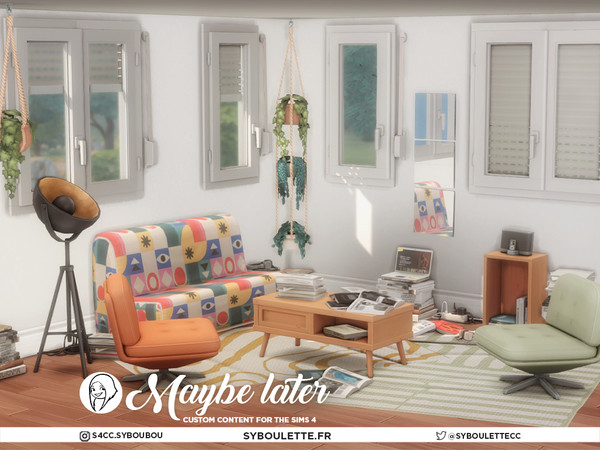 Sims 4 — Maybe Later - Roller blind double window - Half by Syboubou — Maybe Later is a cc set designed to capture the