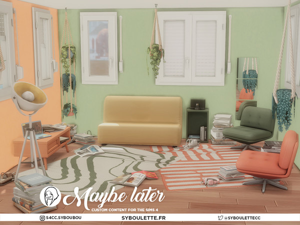 Sims 4 — Maybe Later - Roller blind single window - closed by Syboubou — Maybe Later is a cc set designed to capture the