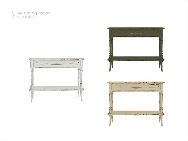 Sims 4 — [Olive dining] - console table old textures by Severinka_ — Console table old textures From the set 'Olive