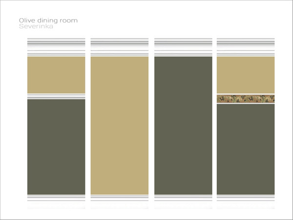 Sims 4 — Olive wall by Severinka_ — Olive Color Wallpaper Collection From the set 'Olive dining room' Build / Buy