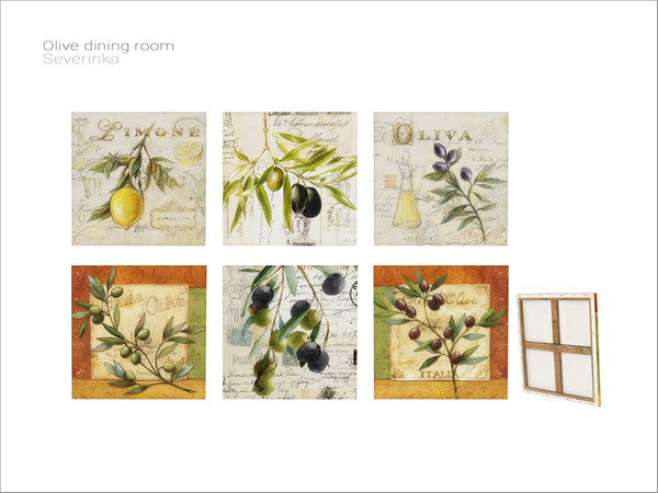 Sims 4 — [Olive dining] - table poster by Severinka_ — Table poster From the set 'Olive dining room' Build / Buy