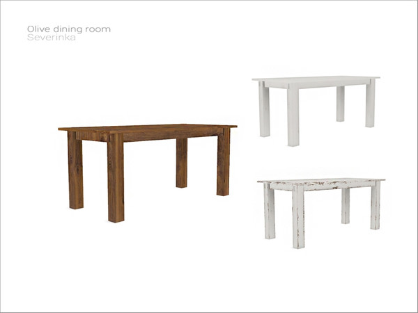 Sims 4 — [Olive dining] - dining table by Severinka_ — Dining table 2x1 From the set 'Olive dining room' Build / Buy