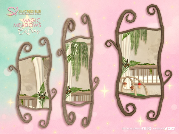 Sims 4 — Magic Meadows Wall Mirror by SIMcredible! — While decorating our Magic Meadows Fairy set, we missed some little