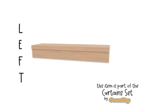 Sims 4 — Comiko Curtains Left Box by Comiko — Part 1 - Curtains Set is base game compatible and consist of 7 items -