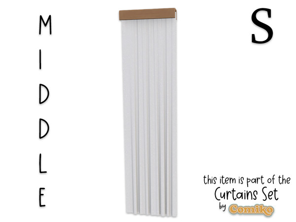 Sims 4 — Comiko Curtain Ceiling S Middle by Comiko — Part 2 - Curtains Set is base game compatible and consist of 7 items
