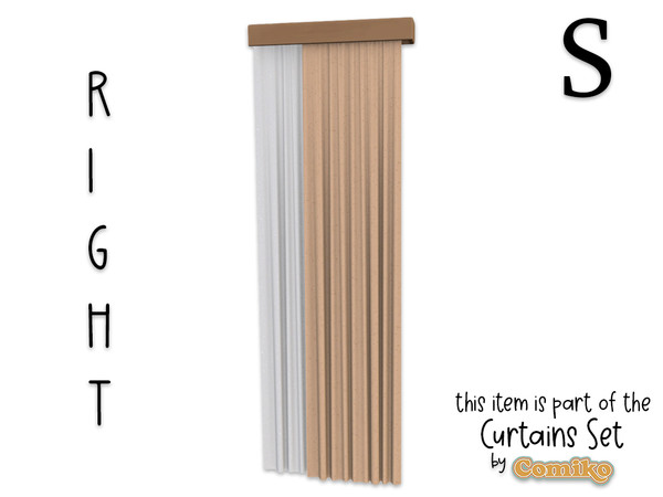 Sims 4 — Comiko Curtain Ceiling S Right by Comiko — Part 2 - Curtains Set is base game compatible and consist of 7 items