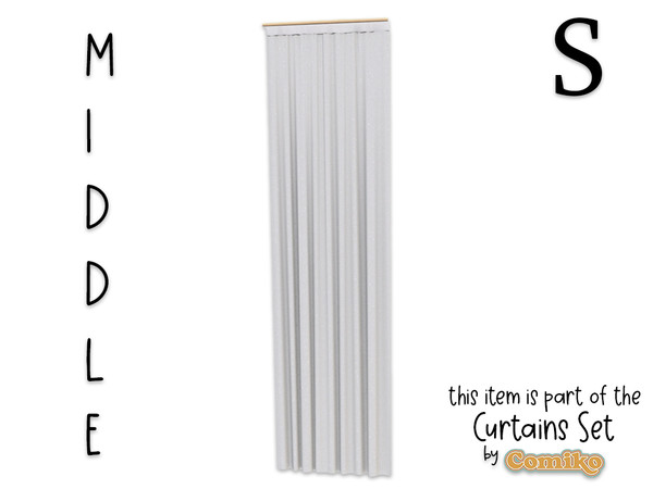 Sims 4 — Comiko Curtain Metal S Middle by Comiko — Part 3 - Curtains Set is base game compatible and consist of 7 items -