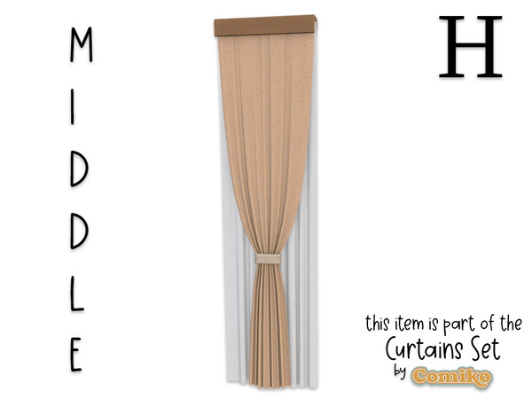 Sims 4 — Comiko  Curtain Folded Ceiling H Middle by Comiko — Part 4 - Curtains Set is base game compatible and consist of