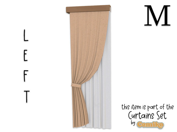 Sims 4 — Comiko  Curtain Folded Ceiling M Left by Comiko — Part 4 - Curtains Set is base game compatible and consist of 7