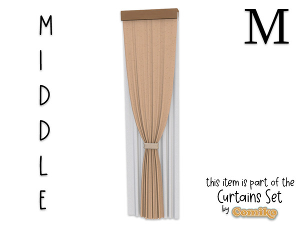 Sims 4 — Comiko  Curtain Folded Ceiling M Middle by Comiko — Part 4 - Curtains Set is base game compatible and consist of
