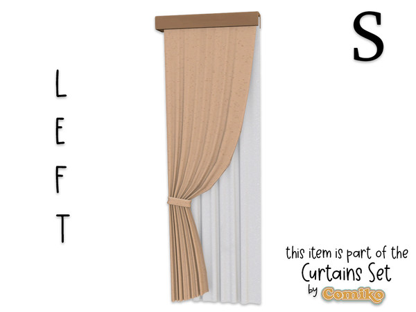 Sims 4 — Comiko  Curtain Folded Ceiling S Left by Comiko — Part 5 - Curtains Set is base game compatible and consist of 7