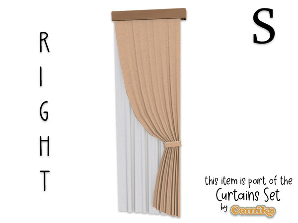 Sims 4 — Comiko  Curtain Folded Ceiling S Right by Comiko — Part 5 - Curtains Set is base game compatible and consist of