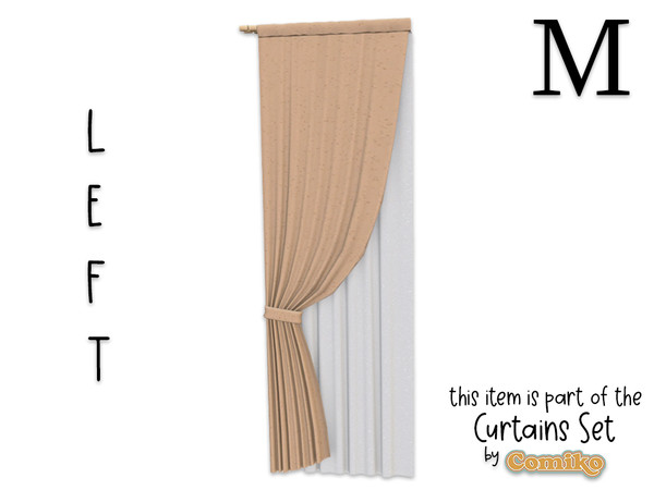 Sims 4 — Comiko Curtain Folded Metal M Left by Comiko — Part 6 - Curtains Set is base game compatible and consist of 7
