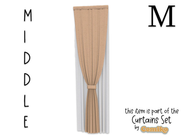 Sims 4 — Comiko Curtain Folded Metal M Middle by Comiko — Part 6 - Curtains Set is base game compatible and consist of 7