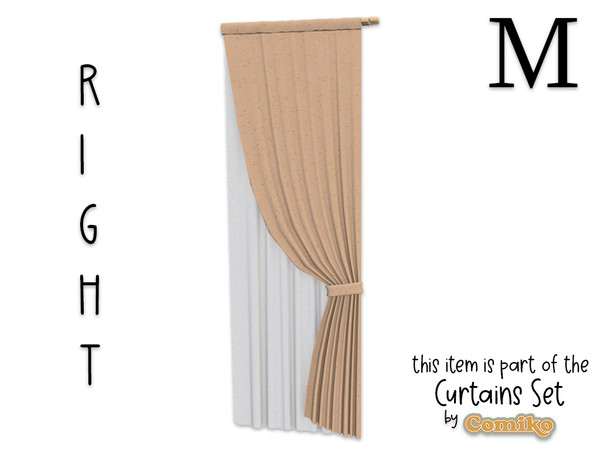 Sims 4 — Comiko Curtain Folded Metal M Right by Comiko — Part 6 - Curtains Set is base game compatible and consist of 7