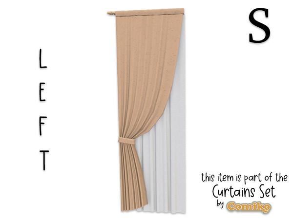 Sims 4 — Comiko Curtain Folded Metal S Left by Comiko — Part 6 - Curtains Set is base game compatible and consist of 7