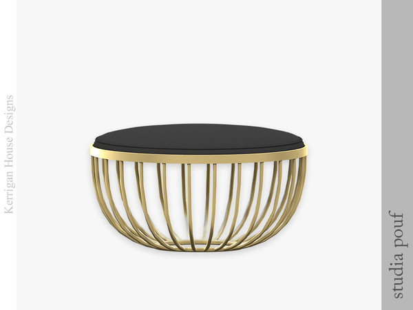 Sims 4 — Studia Pouf by kerriganhouse — A modern and luxurious closet set for a penthouse or glamorous space.