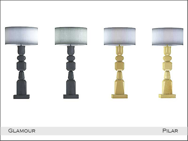 Sims 4 — Pilar GlamourTableLamp by Pilar — A small, elegant corner in two colors, gold and silver