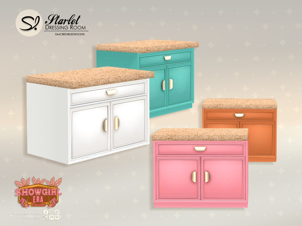Sims 4 — Starlet Dressing Room - Sectional Table by SIMcredible! — Give your showgirl the glamorous space she deserves to