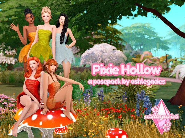 Sims 4 — Pixie Hollow Posepack by ashlegacies — - Posepack (3 poses)