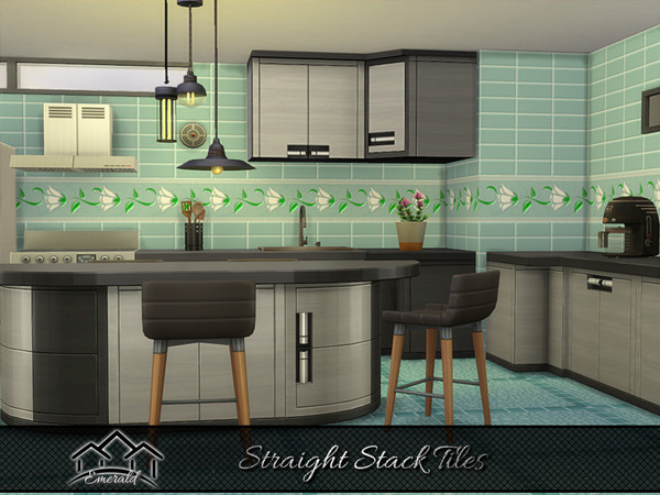 Sims 4 — Straight Stack Tiles 1 by Emerald — Enhance your home with high quality stacked tiles to create a stylish look.