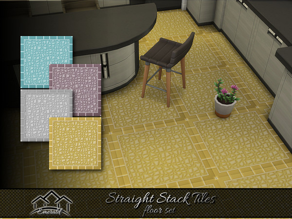 Sims 4 — Straight Stack Tiles floor set by Emerald — Enhance your home with high quality stacked tiles to create a