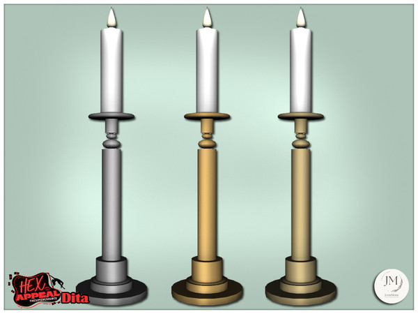 Sims 4 — Jomsims HexAppeal Dita table lamp fake candle2 by jomsims — Bring a touch of sensual glamour to your Sims