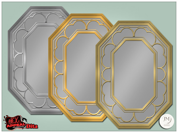 Sims 4 — Jomsims HexAppeal Dita wall mirror1 by jomsims — Bring a touch of sensual glamour to your Sims interiors with