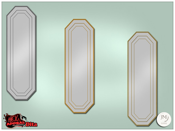 Sims 4 — Jomsims HexAppeal Dita wall mirror2 by jomsims — Bring a touch of sensual glamour to your Sims interiors with