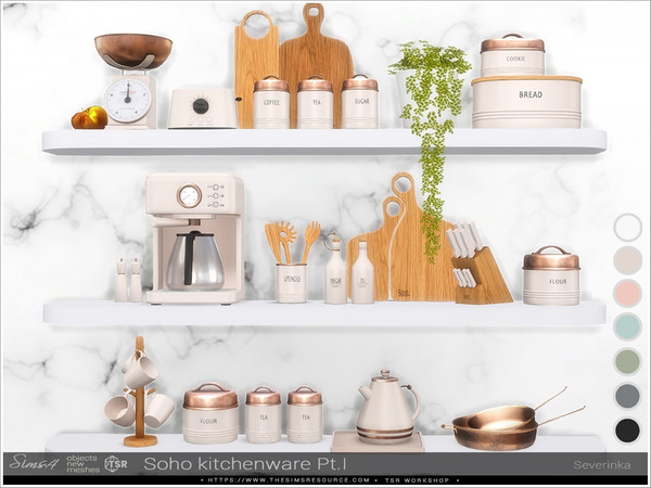 Sims 4 — Soho kitchenware Pt.1 by Severinka_ — A set of items for decorating the kitchen. Soho Part 1 includes 10 items: