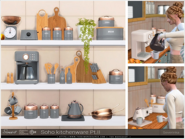 Sims 4 — Soho kitchenware Pt.2 by Severinka_ — A set of items for decorating the kitchen. Soho Part 2 includes 10 items: