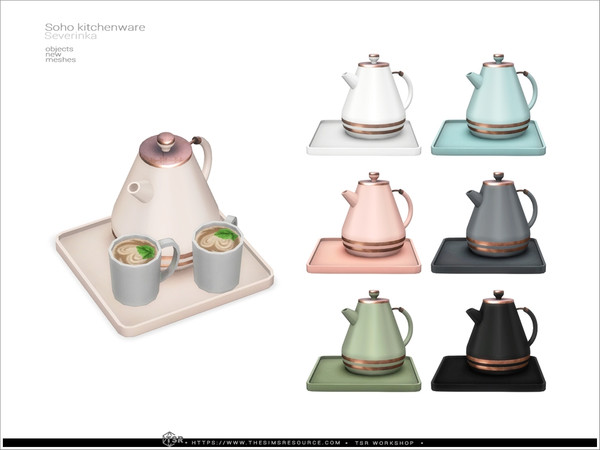 Sims 4 — Soho - hot koffee pot by Severinka_ — A set of items for decorating the kitchen. Part 1 includes 10 items: