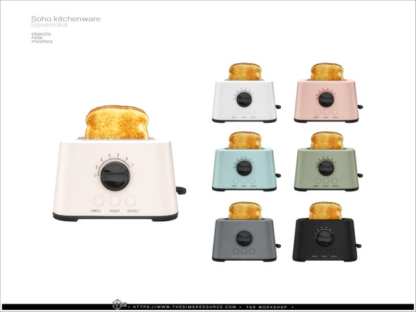 Sims 4 — Soho - toaster with bread by Severinka_ — A set of items for decorating the kitchen. Part 1 includes 10 items: