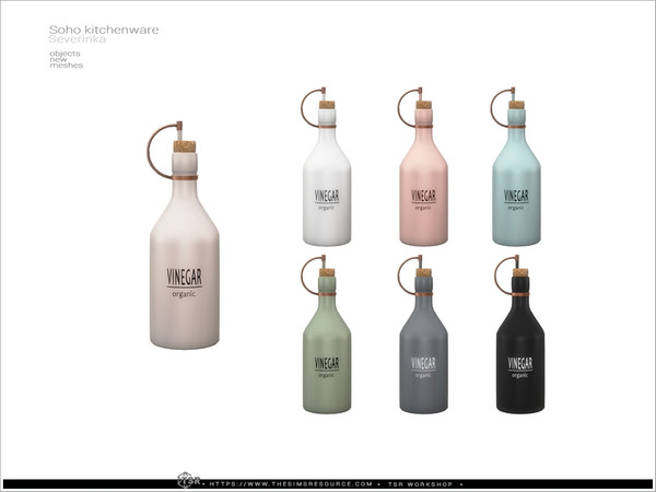 Sims 4 — Soho - bottle vinegar by Severinka_ — A set of items for decorating the kitchen. Part 1 includes 10 items:
