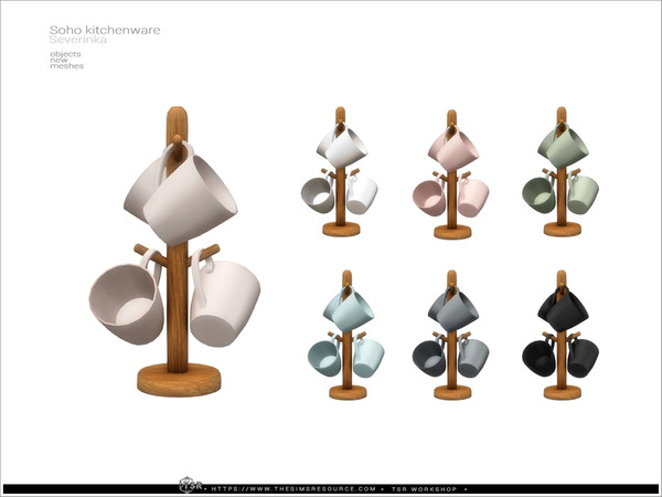 Sims 4 — Soho - cups stand by Severinka_ — A set of items for decorating the kitchen. Part 1 includes 10 items: