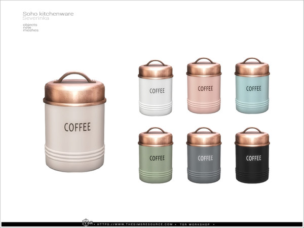 Sims 4 — Soho - jar coffee by Severinka_ — A set of items for decorating the kitchen. Part 1 includes 10 items: