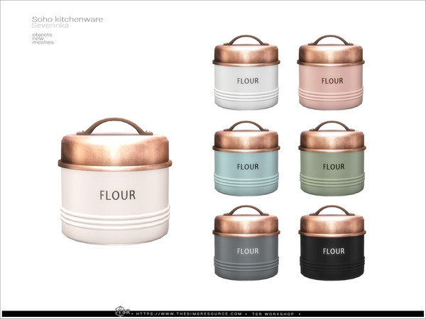 Sims 4 — Soho - jar flour by Severinka_ — A set of items for decorating the kitchen. Part 1 includes 10 items: