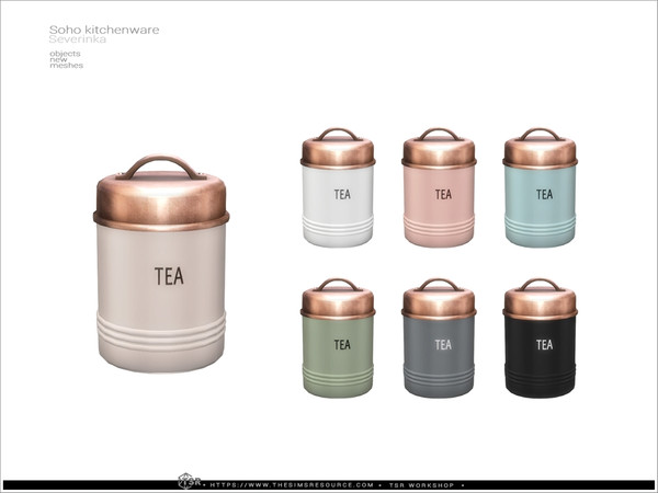 Sims 4 — Soho - jar tea by Severinka_ — A set of items for decorating the kitchen. Part 1 includes 10 items: