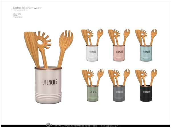 Sims 4 — Soho - jar utencils by Severinka_ — A set of items for decorating the kitchen. Part 1 includes 10 items: